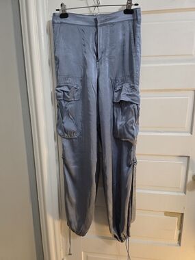 Women’s Light Blue Cargo  Pants with Utility Pockets